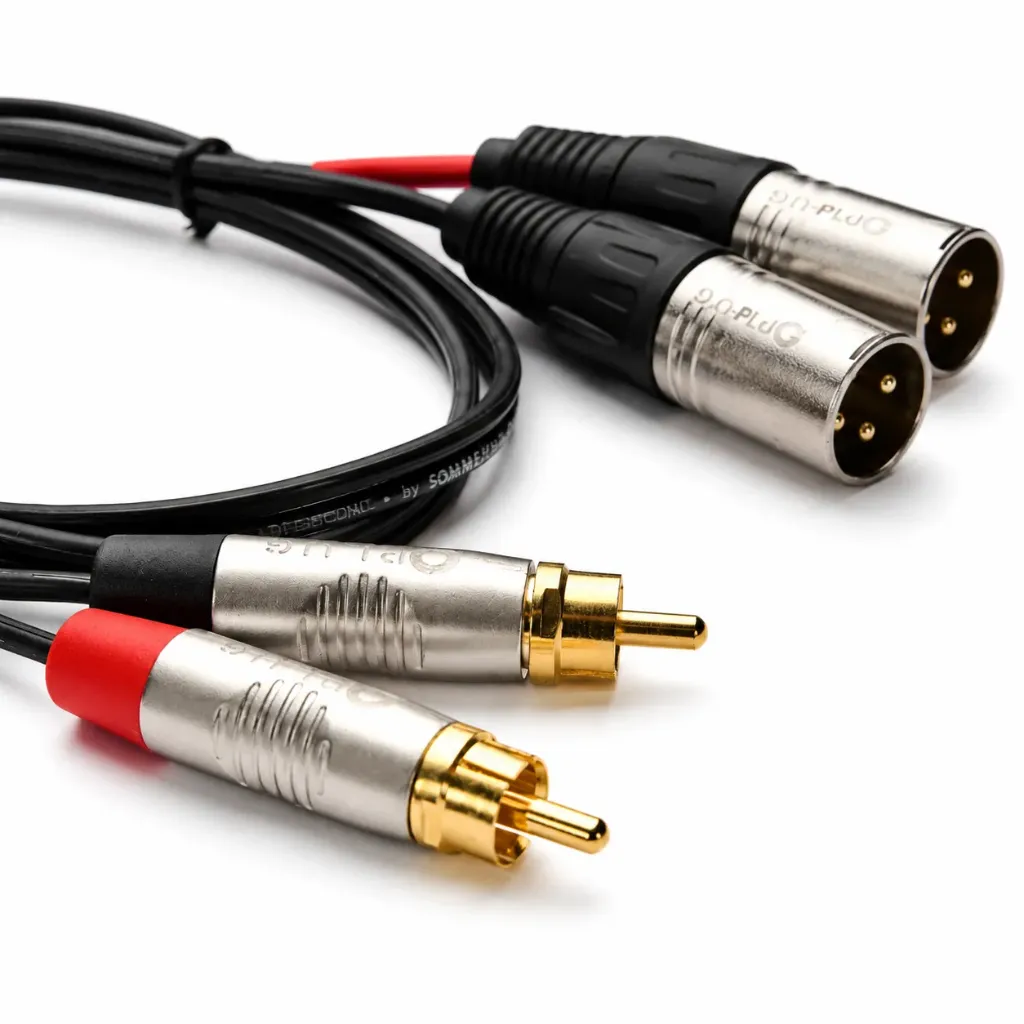 [PL-CON-2RCA/2XLRMAL-1M] PLUG CONNECT 2RCA/2XLR M
