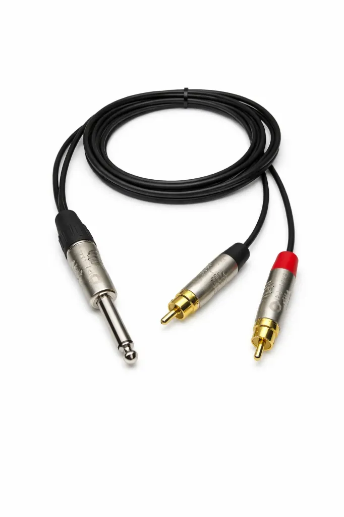 PLUG CONNECT 2RCA/1JACK MONO 1M